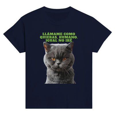 Camiseta Junior Unisex Estampado de Gato "Actitud Miau" Michilandia | La tienda online de los fans de gatos