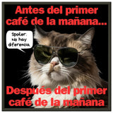 Póster Semibrillante de Gato con Marco Metal "Amanecer Grumpy" Michilandia | La tienda online de los fans de gatos