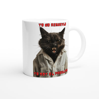 Taza Blanca con Impresión de Gato "Soy el Problema" Michilandia | La tienda online de los fans de gatos