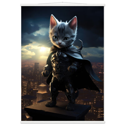 Póster semibrillante de gato con colgador 