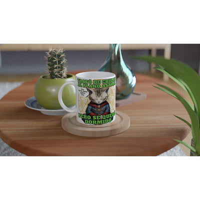 Taza blanca con impresión de gato "Doctor Miau" Michilandia | La tienda online de los amantes de gatos