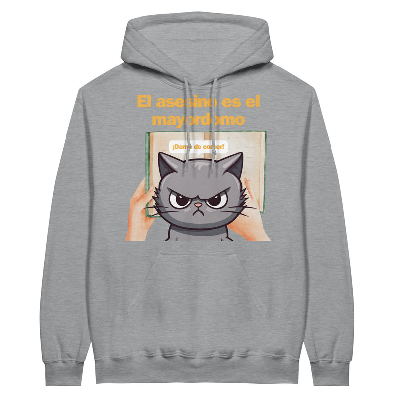 Sudadera con Capucha Unisex Estampado de Gato "El Misterio del Mayordomo" Michilandia | La tienda online de los fans de gatos