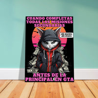 Lienzo de gato "GTA: Gato Theft Auto" Michilandia | La tienda online de los amantes de gatos