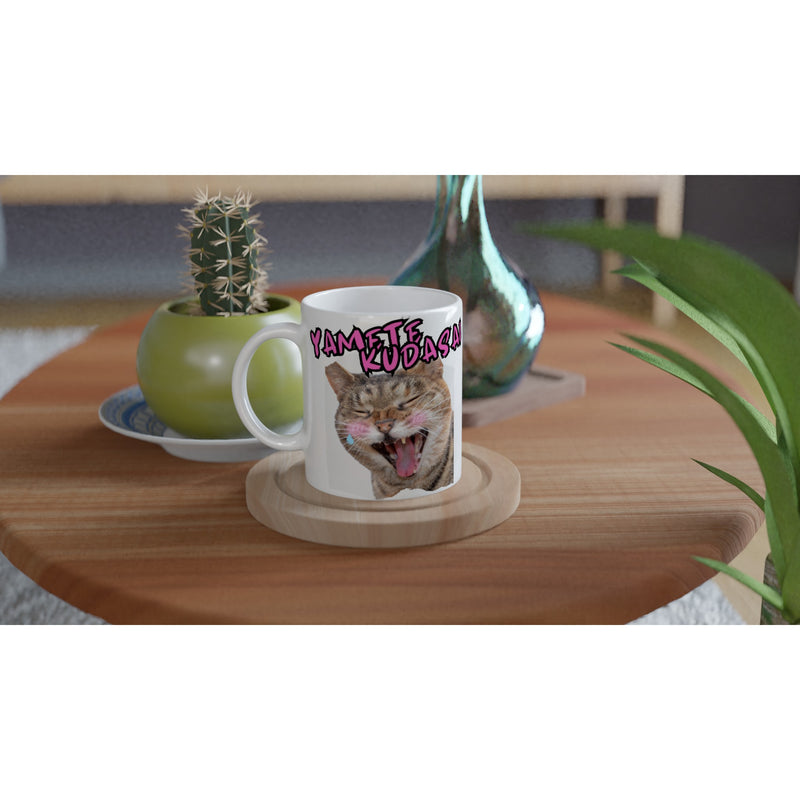 Taza blanca con impresión de gato "Meme Neko Anime" Michilandia | La tienda online de los amantes de gatos