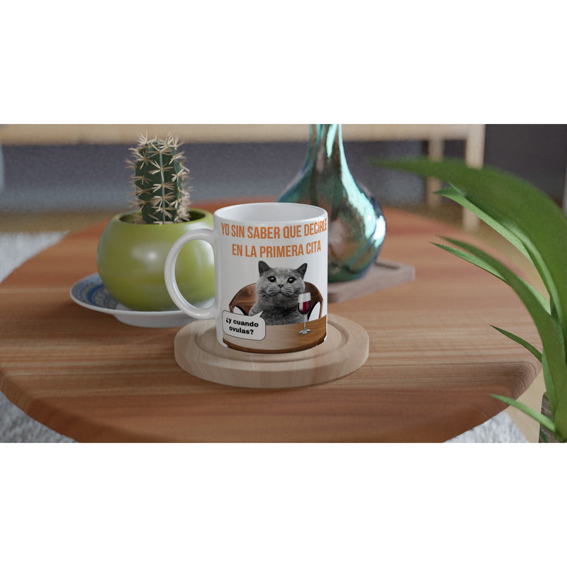 Taza Blanca con Impresión de Gato "Rompehielos" Michilandia