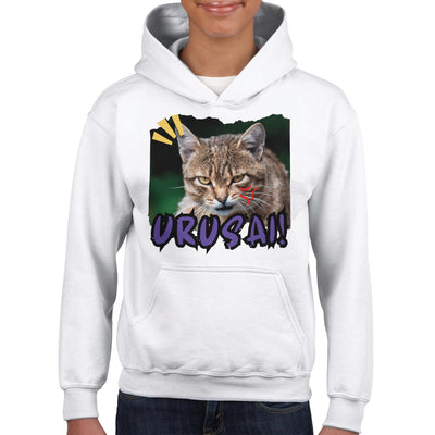 Sudadera con capucha júnior estampado de gato 