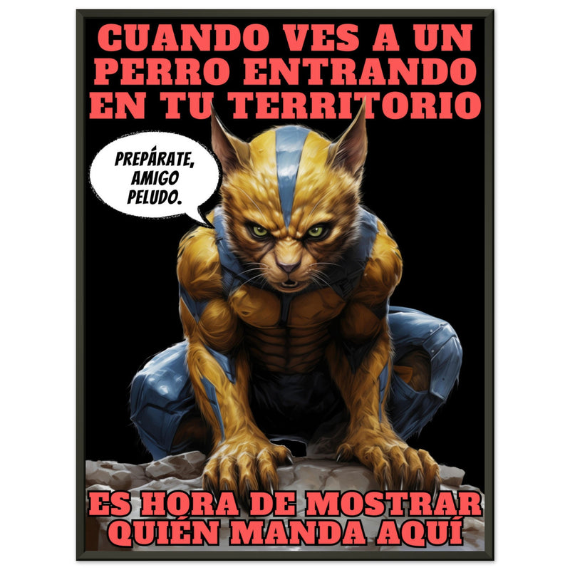 Póster Semibrillante de Gato con Marco Metal 