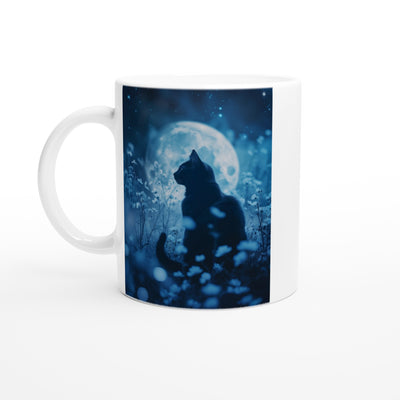 Taza Blanca con Impresión de Gato 