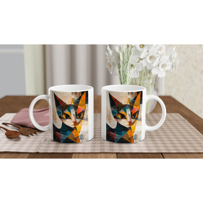 Taza Blanca con Impresión de Gato 