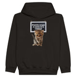 Sudadera con capucha júnior estampado de gato "Panchito y Su Camino" Michilandia | La tienda online de los fans de gatos