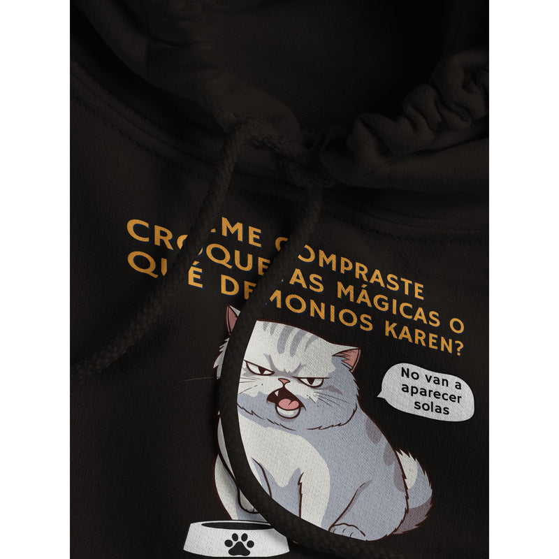 Sudadera con Capucha Unisex Estampado de Gato "Croquetas Mágicas" Michilandia | La tienda online de los fans de gatos