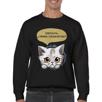 Sudadera unisex estampado de gato 