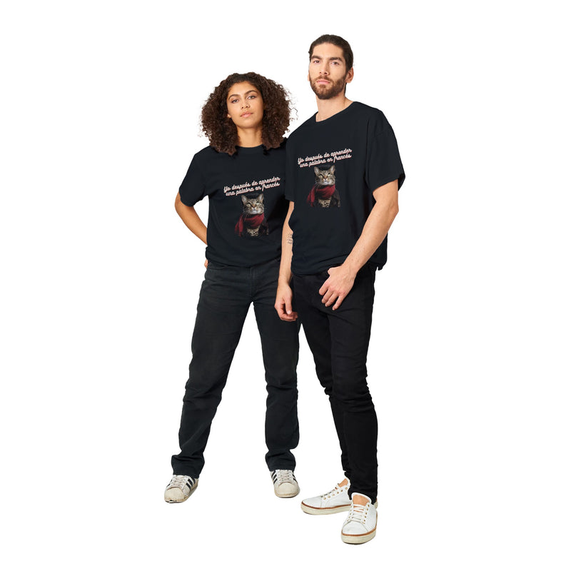 Camiseta Unisex Estampado de Gato "Top Chat" Michilandia | La tienda online de los fans de gatos