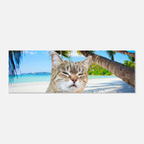 Panel de aluminio impresión de gato "Sorpresa Tropical" Michilandia | La tienda online de los fans de gatos