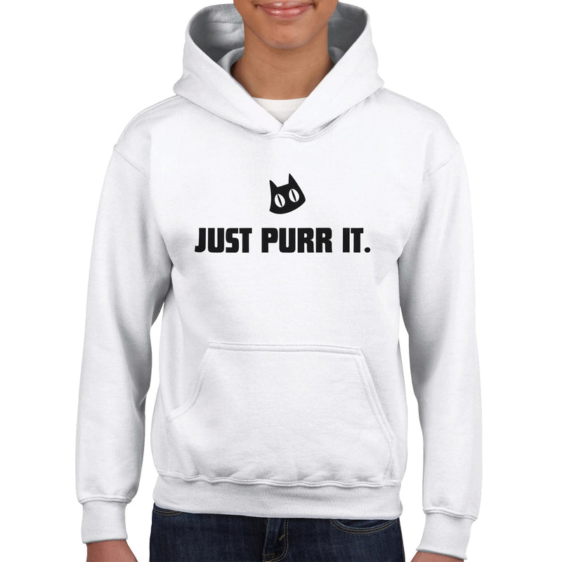 Sudadera con capucha júnior estampado de gato "Just Purr It." Michilandia | La tienda online de los fans de gatos