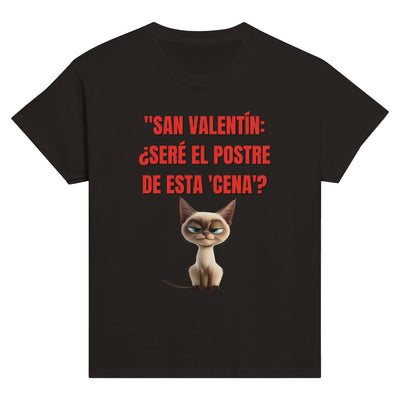 Camiseta Junior Unisex Estampado de Gato "Miau Romántico" Michilandia | La tienda online de los fans de gatos