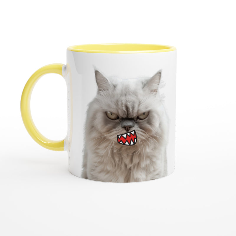 Taza Biclor con Impresión de Gato "Miau de Rabia" Michilandia