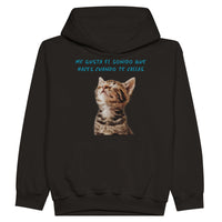 Sudadera con capucha júnior estampado de gato "Silencio Melódico" Michilandia | La tienda online de los fans de gatos