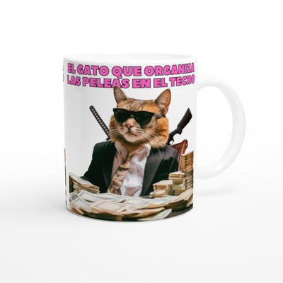 Taza Blanca con Impresión de Gato "Don Miau" Michilandia | La tienda online de los fans de gatos