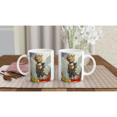 Taza Blanca con Impresión de Gato 