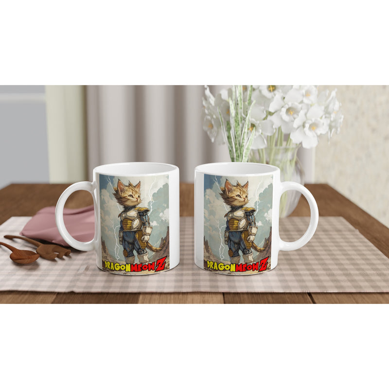 Taza Blanca con Impresión de Gato "Dragon Meow Z" Michilandia | La tienda online de los fans de gatos