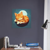 Panel de madera impresión de gato "Sueño de Tinta"