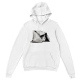 Sudadera con capucha unisex estampado de gato "Michi tímido" Gelato