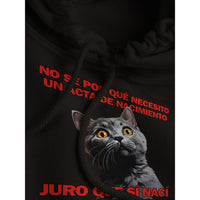 Sudadera con Capucha Unisex Estampado de Gato "Sorpresa Burocrática" Michilandia | La tienda online de los fans de gatos