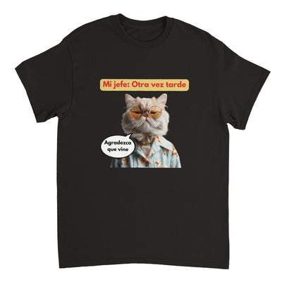 Camiseta Unisex Estampado de Gato "Agradecido Miau" Michilandia