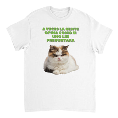 Camiseta Unisex Estampado de Gato "Opiniones No Solicitadas" Michilandia | La tienda online de los fans de gatos