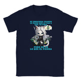 Camiseta Junior Unisex Estampado de Gato "Ultima?" Navy