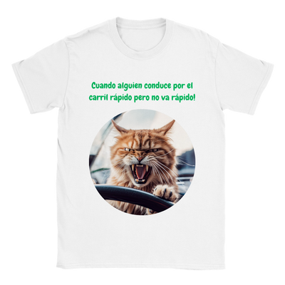 Camiseta unisex estampado de gato "Carril rápido" Gelato