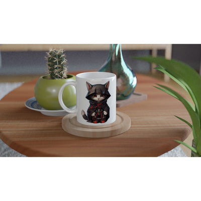 Taza blanca con impresión de gato "Nin-Gato Akatsuki" Michilandia | La tienda online de los amantes de gatos