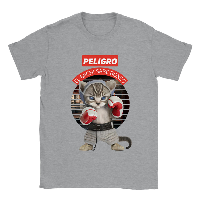 Camiseta unisex estampado de gato "Peligro" Gelato