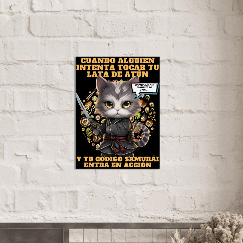 Lienzo de gato "El Samurai del Atún" Michilandia | La tienda online de los amantes de gatos