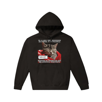 Sudadera con Capucha Unisex Estampado de Gato "Cinéfilo Dormilón" Michilandia | La tienda online de los amantes de gatos