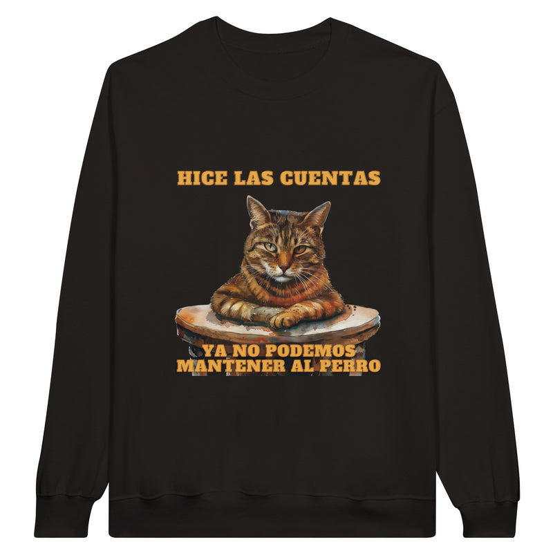 Sudadera Unisex Estampado de Gato "Economista Felino" Michilandia | La tienda online de los fans de gatos