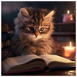 Póster de gato "Encanto Literario"