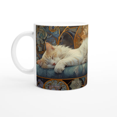 Taza Blanca con Impresión de Gato 