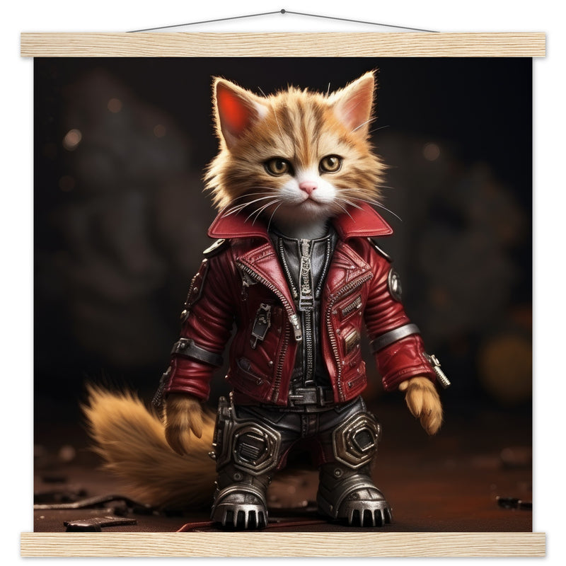 Póster semibrillante de gato con colgador "Michi Star Lord" Gelato