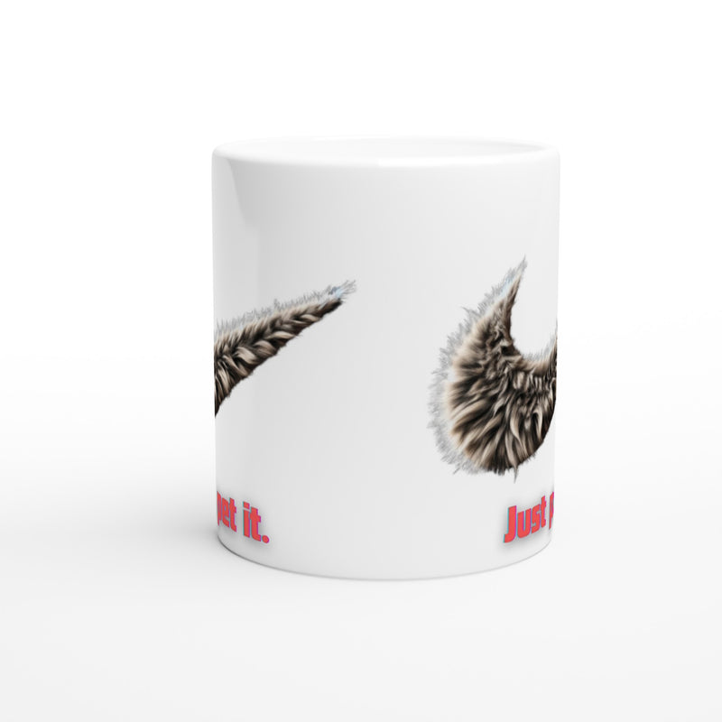 Taza Blanca con Impresión de Gato "Just Pet It" Michilandia | La tienda online de los fans de gatos