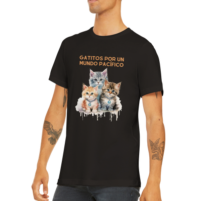 Camiseta unisex estampado de gato "Mundo pacífico" Gelato