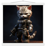 Póster semibrillante de gato con colgador "War Meowchine"