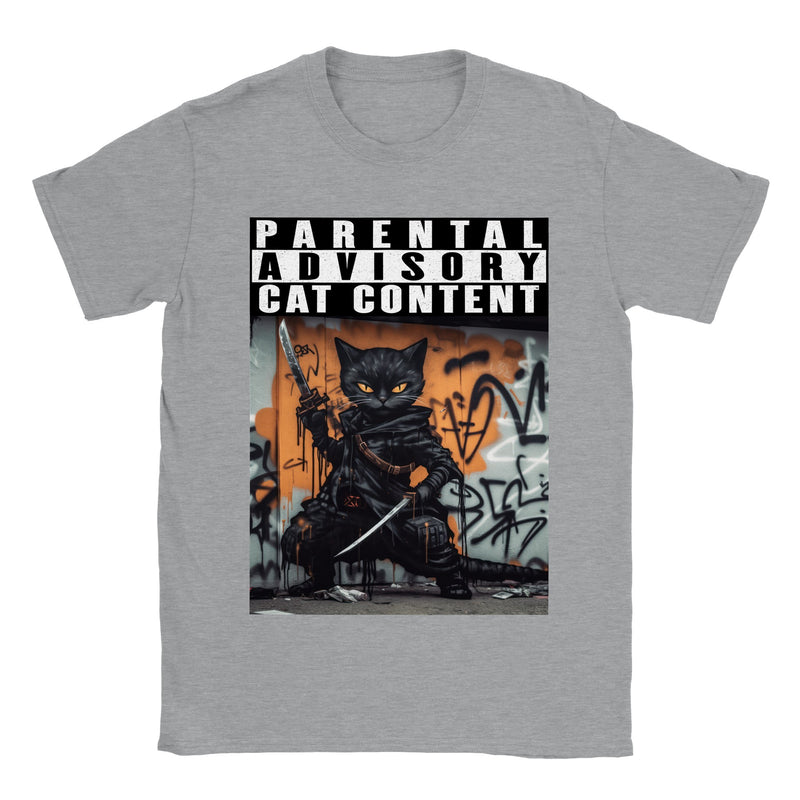 Camiseta unisex estampado de gato "Shinobi Peludo" Gelato