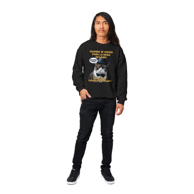 Sudadera Unisex Estampado de Gato "Dilema de Gala" Michilandia | La tienda online de los fans de gatos