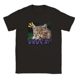 Camiseta Junior Unisex Estampado de Gato "Silencio!" Negro