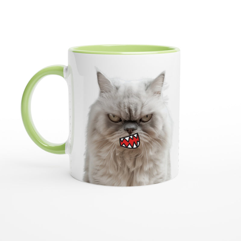 Taza Biclor con Impresión de Gato "Miau de Rabia" Michilandia