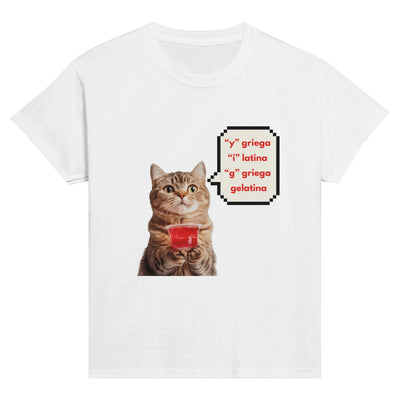 Camiseta Junior Unisex Estampado de Gato 