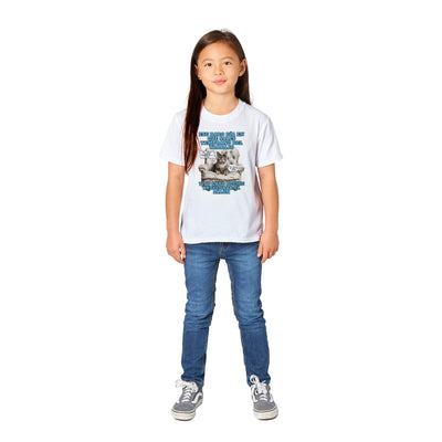 Camiseta Junior Unisex Estampado de Gato "Sorpresa en el Salón" Michilandia | La tienda online de los amantes de gatos