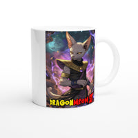 Taza Blanca con Impresión de Gato "Destructor Cósmico" Michilandia | La tienda online de los fans de gatos